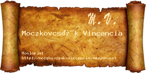 Moczkovcsák Vincencia névjegykártya